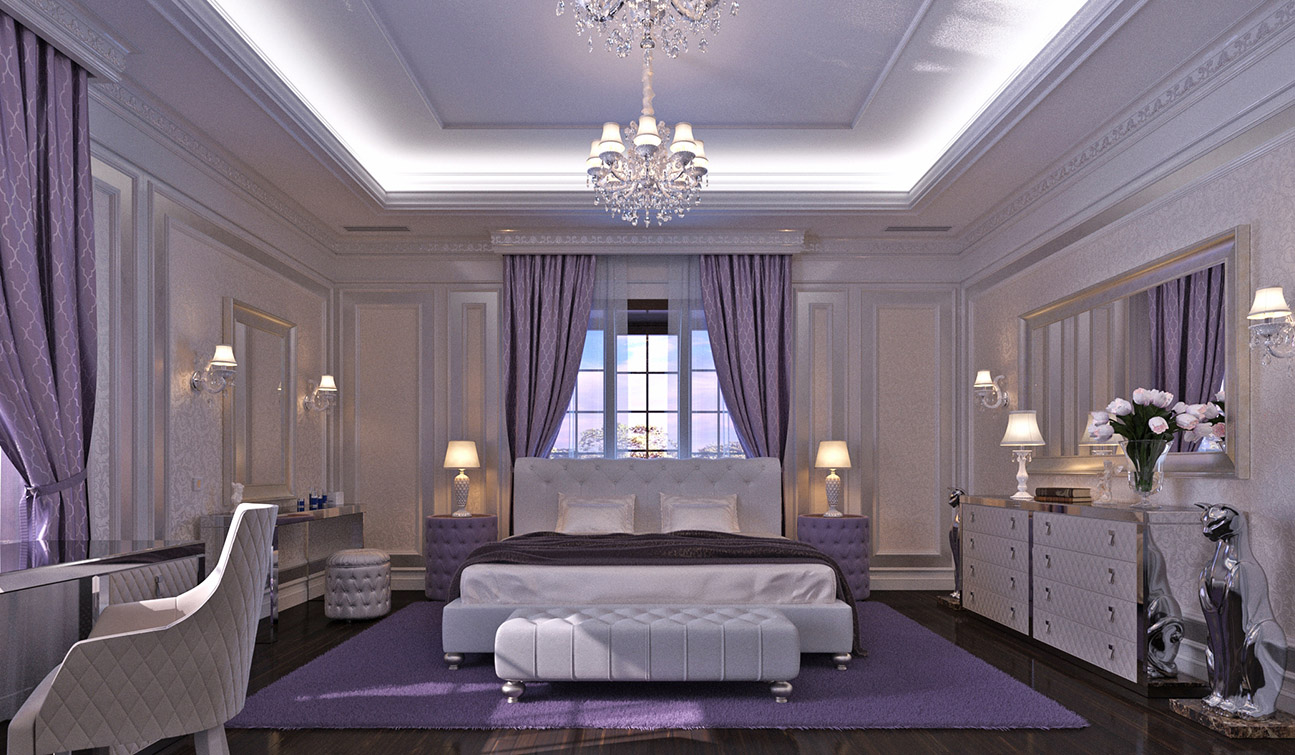Bedroom Interior Design in Elegant Neoclassical Style - view #1