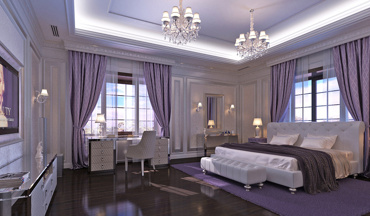 Дизайн интерьера спальни в Элегантном Неоклассическом стиле - изображение № 4