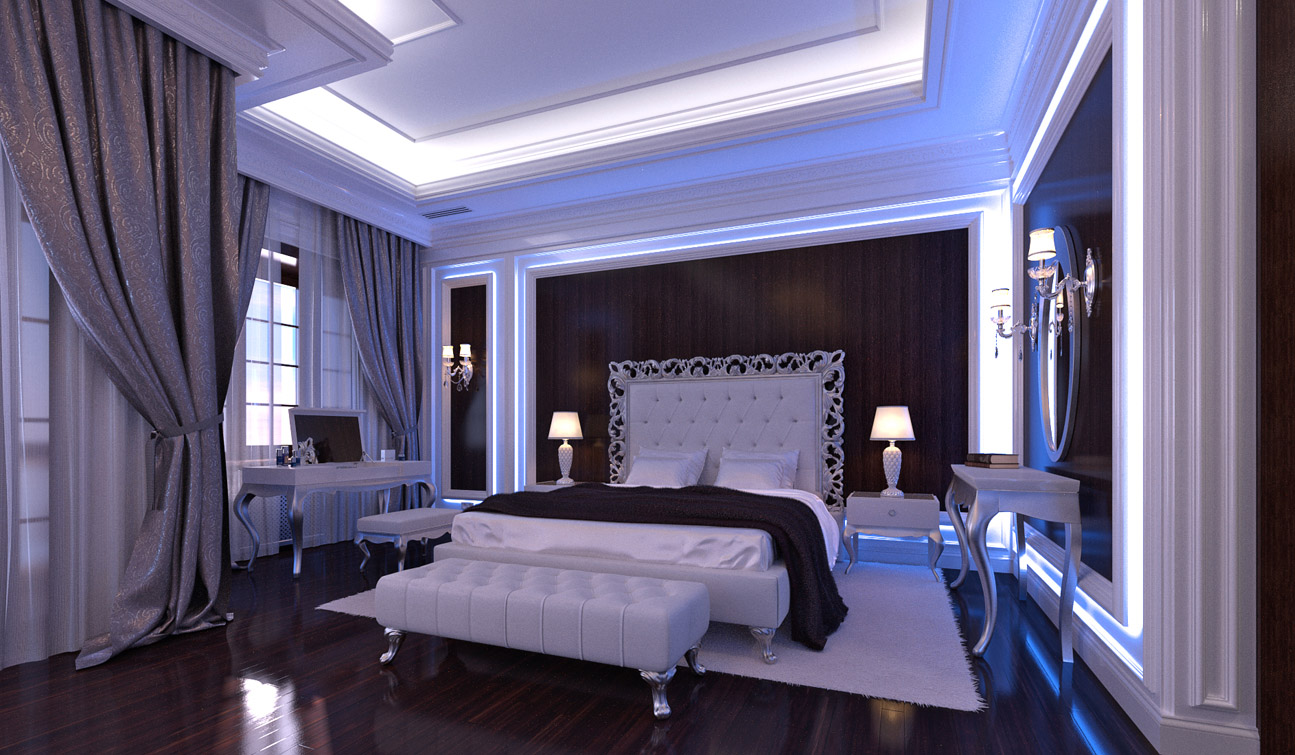 Glamour Bedroom interior in Luxury Neoclassical style image05-1