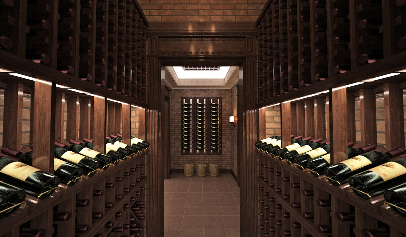 Interior design of a wine cellar in the private residence image02