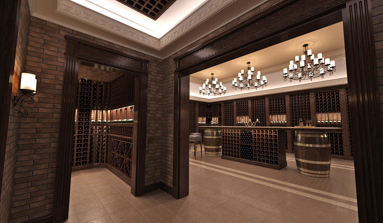 Interior design of a wine cellar in the private residence image03