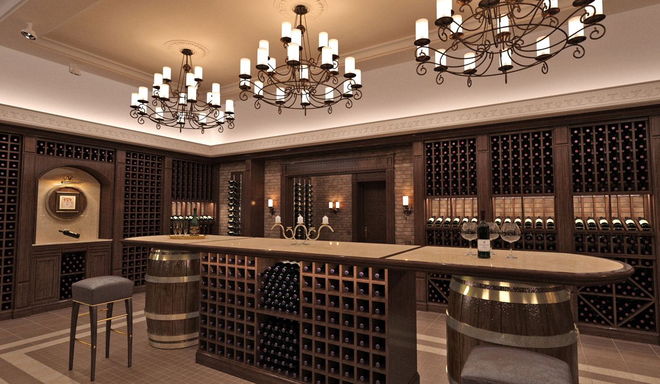 Interior design of a wine cellar in the private residence image05