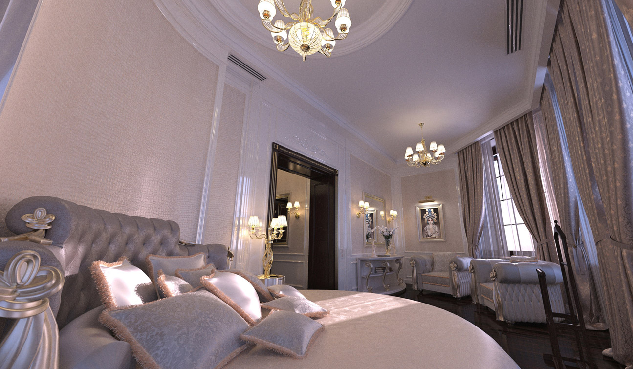 Роскошный дизайн интерьера гостевой спальни в стиле Арт-Деко - изображение № 5
