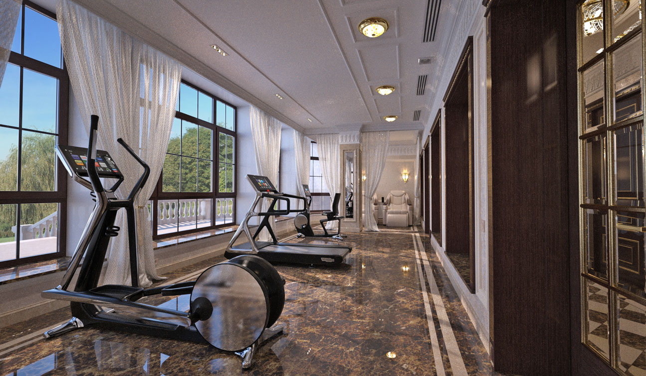 Massage and Fitness room interior in Luxury Home Spa image01