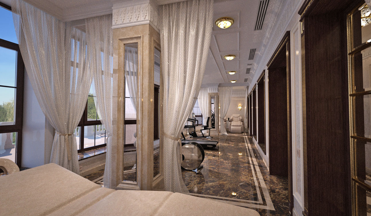 Massage and Fitness room interior in Luxury Home Spa image02