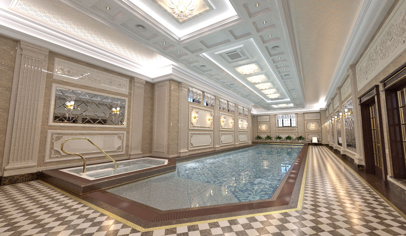 Private Swimming Pool interior in Luxury Home Spa image02