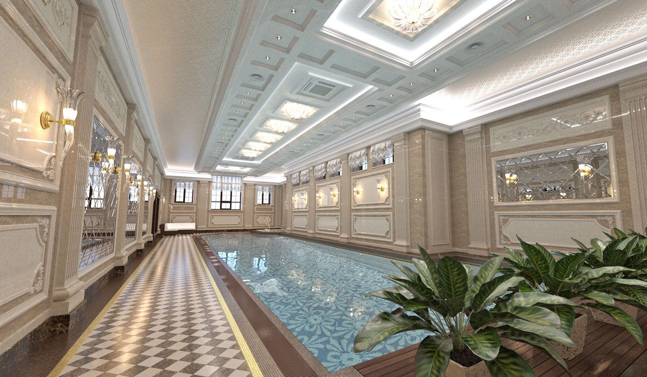 Private Swimming Pool interior in Luxury Home Spa image03