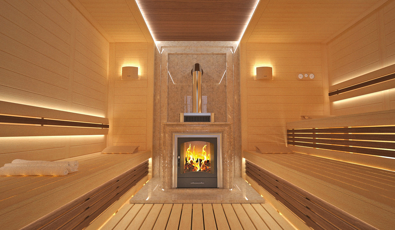 Sauna interior in Luxury Home Spa image04