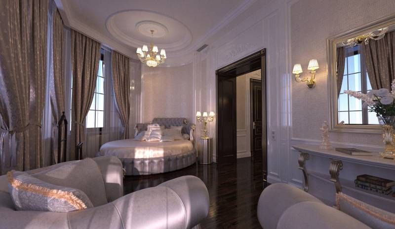 Luxury guest Bedroom Interior design in Art Deco style